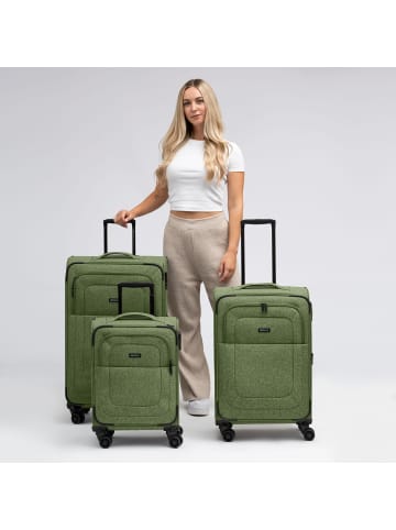 Redolz Essentials 12 THREE SET 4 Rollen Kofferset 3-teilig mit Dehnfalte olive