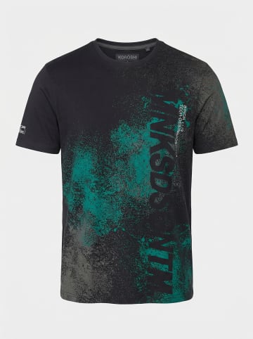 KOROSHI Crew cotton all over t-shirt in Schwarz