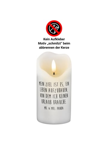 Mr. & Mrs. Panda Kerze Pinguin Lagerfeuer mit Spruch in Weiß