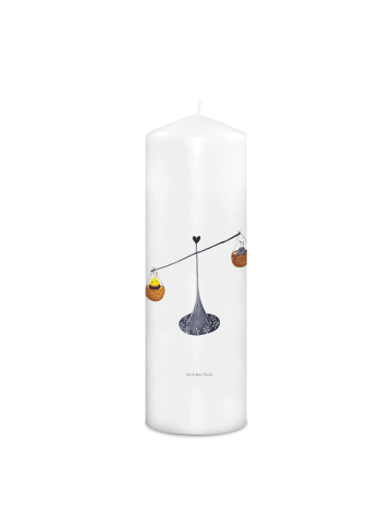 Mr. & Mrs. Panda Kerze Sternzeichen Waage ohne Spruch in Weiß