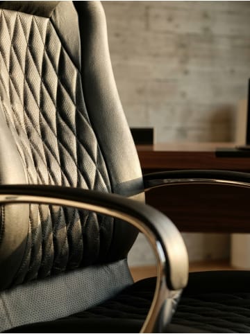 KADIMA DESIGN Bürostuhl MONTEREY Echt-Leder Schreibtischstuhl 120KG in Schwarz
