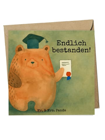 Mr. & Mrs. Panda Grußkarte Bär Prüfung Design mit Spruch in Weiß