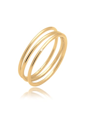 Elli Ring 925 Sterling Silber Spirale, Ring Set in Gold