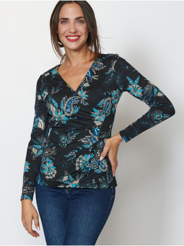 KOROSHI Langarm-T-Shirt in blau