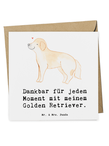 Mr. & Mrs. Panda Deluxe Karte Golden Retriever Moment mit Spruch in Weiß