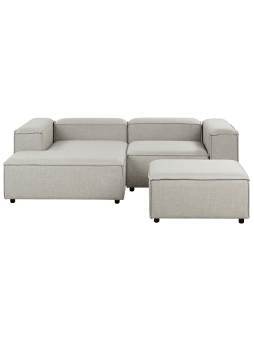 Beliani 3-tlg Modulsofa ARDAL in Grau/Schwarz