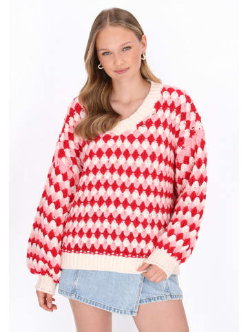 myMo Women Sweater in red multicolor