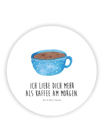 Mr. & Mrs. Panda Rund Magnet Kaffee Tasse mit Spruch in Weiß