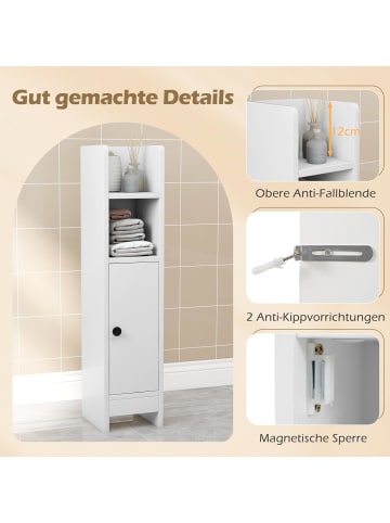 COSTWAY Toilettenschrank in Weiß
