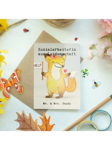 Mr. & Mrs. Panda Grußkarte Sozialarbeiterin Leidenschaft Design ... in Weiß