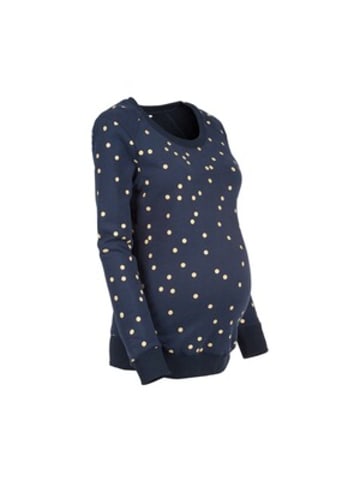 2hearts Umstands-Pullover Golden Dots in Blau