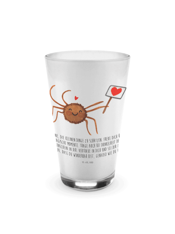Mr. & Mrs. Panda Trinkbecher Glas Spinne Agathe Motivation mit S... in Transparent