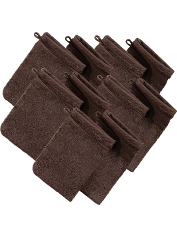 Erwin Müller Frottier Waschhandschuh 10er-Pack Heidelberg in braun