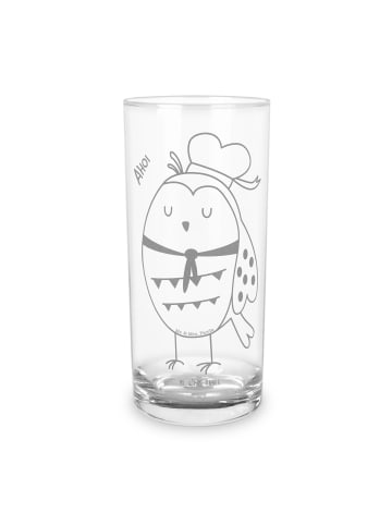 Mr. & Mrs. Panda Wasserglas Eule Matrose ohne Spruch in Transparent