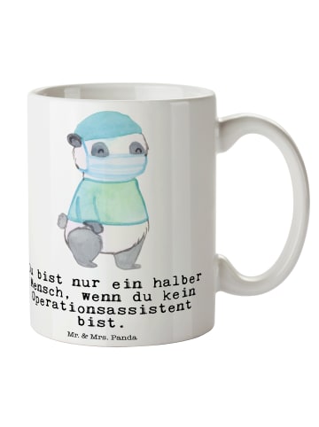Mr. & Mrs. Panda Kaffeebecher Operationsassistent Herz mit Spruch in Weiß