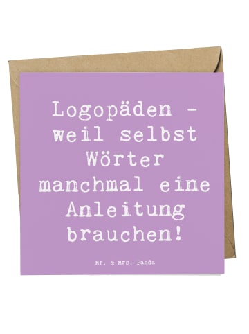 Mr. & Mrs. Panda Einladungskarte Spruch Logopädin Helden mit Spruch in Lavendeltraum