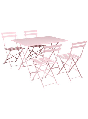 Beliani 5-tlg Gartentisch Set FIORI in Rosa