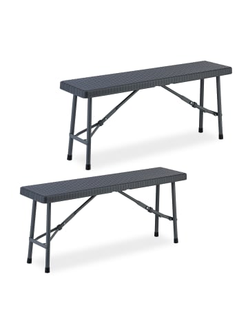 relaxdays 2 x Bierbank in Grau - (B)102 x (H)42 x (T)25 cm