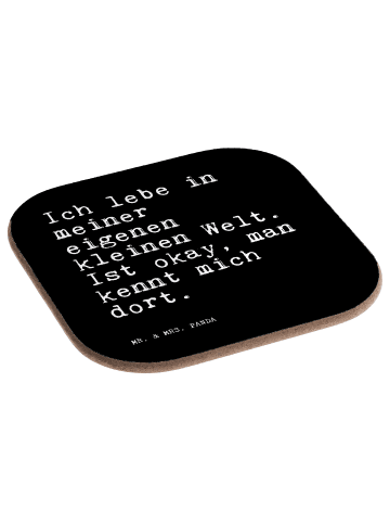 Mr. & Mrs. Panda Bierdeckel Ich lebe in meiner... mit Spruch in Schwarz