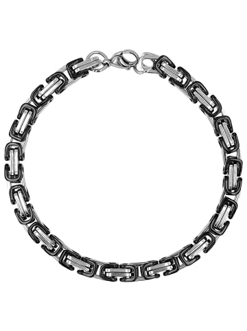 Adeliás Herren Armband aus Edelstahl 19 cm in schwarz