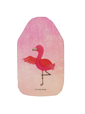 Mr. & Mrs. Panda Wärmflasche Flamingo Yoga ohne Spruch in Aquarell Pink