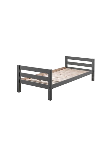 58 aufm Kessel EINZELBETT Karolina 210x63x99 aus Massivholz in grau