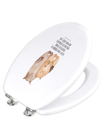 Mr. & Mrs. Panda Klo-Deckel Bären Liebe mit Spruch in Weiß