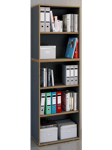 VCM  Holz Büro Regal Bücher Ordner Salia 5fach B. 60 cm in Anthrazit