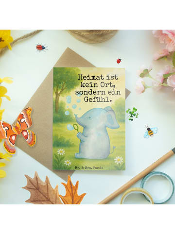 Mr. & Mrs. Panda Beileidskarte Elefant Seifenblasen Design mit S... in Weiß