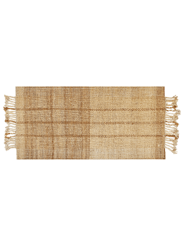 Beliani Geflochtener Teppich KARKIN in Beige - (W) 80 x (H) 1.5 x (L) 150 cm