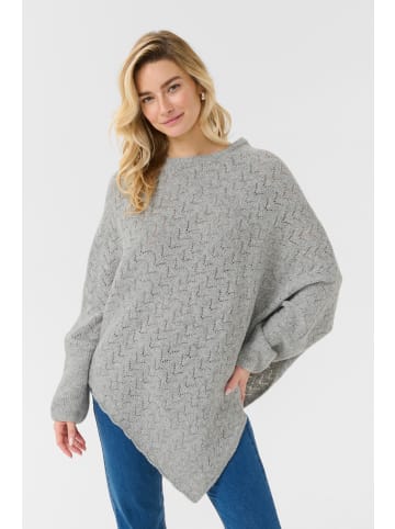 Cream Poncho CRHoliday Loose fit in Light Grey Melange