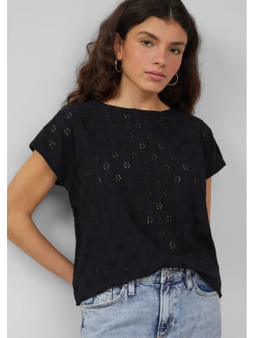 QS T-Shirt kurzarm in Schwarz