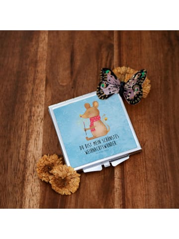 Mr. & Mrs. Panda Schminkspiegel Maus Weihnachten mit Spruch in Eisblau