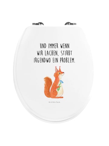 Mr. & Mrs. Panda badezimmer wc sitz Eichhörnchen Blume mit Spruch in Weiß