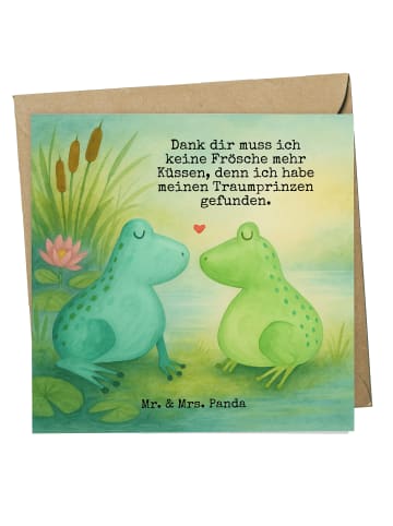 Mr. & Mrs. Panda Einladungskarte Frosch Liebe Design mit Spruch in Weiß