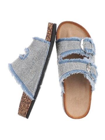 Ital-Design Sandale & Sandalette in Hellblau und Silber