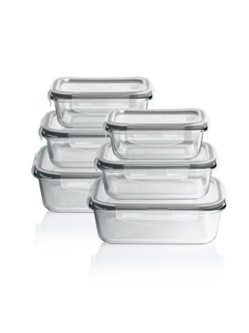Gourmet Maxx Glas-Frischhaltedosen Klick-it 12-tlg. grau mit Mikrowellenventil grau