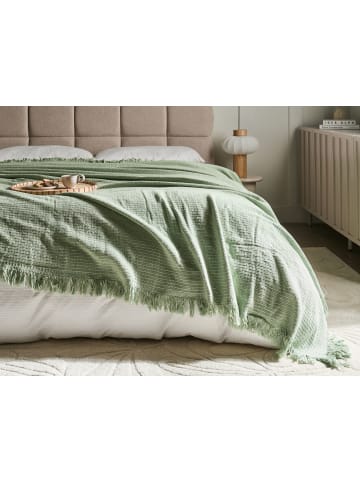 Beliani Tagesdecke YERBENT in Grün - (W) 200 x (H) 1.25 x (L) 220 cm