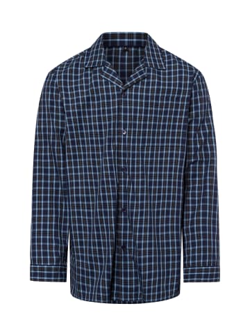 Mc Earl Pyjamashirt in marine hellblau - 0001