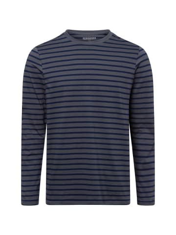 Schiesser Pyjama in anthrazit marine - 0001