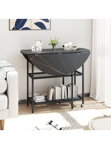 COSTWAY Esstisch klappbar 100 x 100 x 80 cm in Schwarz