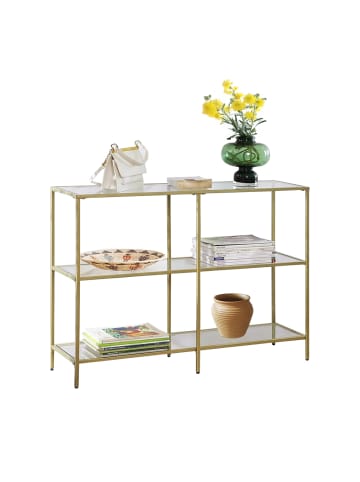 VASAGLE Konsolentisch Baris in Goldfarben-Transparent - (B)100 x (H)73 x (T)30 cm