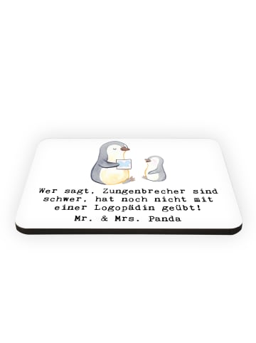 Mr. & Mrs. Panda Kühlschrankmagnet Training mit Logopädin mit Sp... in Weiß