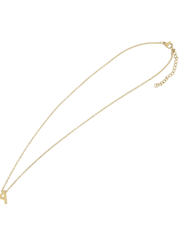 Adeliás Damen Halskette – Buchstabe N aus Edelstahl 45+5 in gold