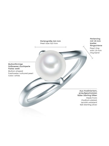 Valero Pearls Ring aus Sterling Silber mit Süßwasser-Zuchtperle in silber