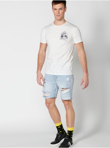 KOROSHI Kurzarm T-Shirt in weiß