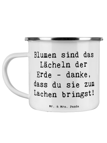 Mr. & Mrs. Panda Camping Emaille Tasse Spruch Florist Erde Läche... in Weiß