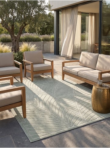 KADIMA DESIGN Teppich Outdoor ENGADIN skandinavisch Schlafzimmer Terrasse in Salbeigrün