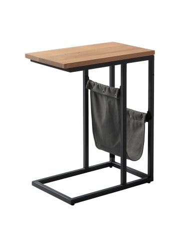 home24 Beistelltisch MONTVERDE mit Ablage in Schwarz / Braun