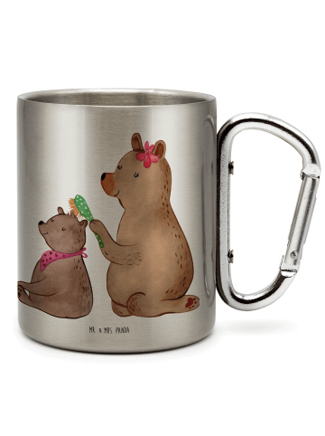 Mr. & Mrs. Panda Kaffeetasse Bär Kind ohne Spruch in Silber
